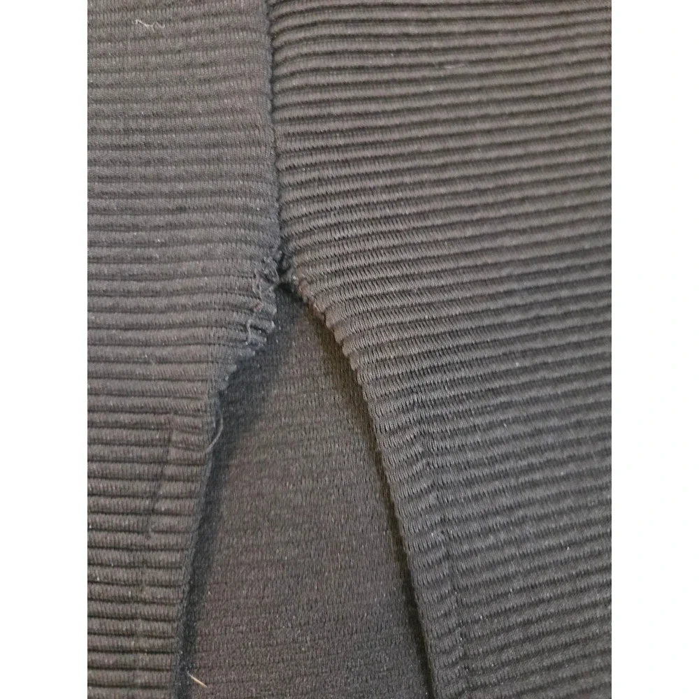 Y2K Fig & Blu Black Ribbed Pencil Skirt Elastic Waist Midi Stretch Vent Size M
